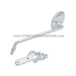 Rétroviseur chromé rond (unitaire) Vespa gauche non réglable fixation guidon